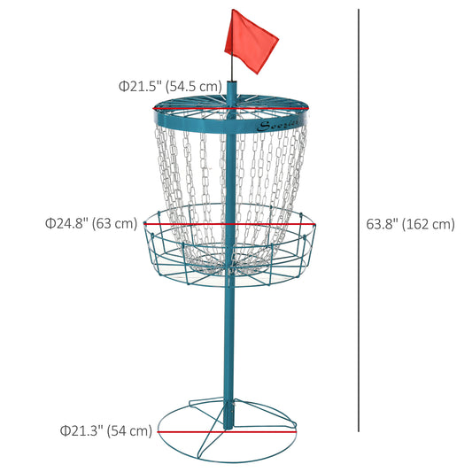 Soozier 24-Chain Portable Practice Basket for Disc Golf Target Stand Easy Assembly & Lightweight Basket w/ Carry Bag Navy Blue
