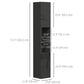kleankin Tall Bathroom Cabinet, High Gloss Storage Cabinet with Doors and Adjustable Shelves, 11.8" x 11.8" x 71.5", White