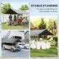 Outsunny 10'x20' Carport Heavy Duty Galvanized Car Canopy with Included Anchor Kit, 3 Reinforced Steel Cables, Grey