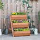 Outsunny 3 Tier Elevated Planter Box, Vertical Wooden Raised Garden Bed for Flowers, Vegetables, Herbs, 26" x 30" x 30", Green