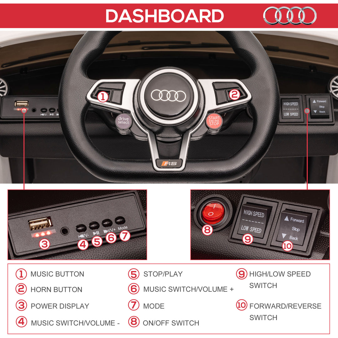 Aosom Officially Licensed Kids Ride-On Car 6V Battery Powered Vehicle Perfect Gift For Kids with Remote Control, Suspension Wheel, Adjustable Speed, White