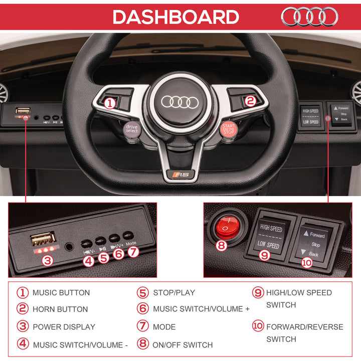 Aosom Officially Licensed Kids Ride-On Car 6V Battery Powered Vehicle Perfect Gift For Kids with Remote Control, Suspension Wheel, Adjustable Speed, White