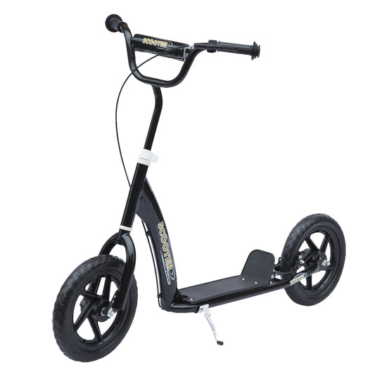 HOMCOM Kids Scooter Street Bike Bicycle for Teens Ride on Toy w/ 12'' Tire for 5-12 Year Old Black