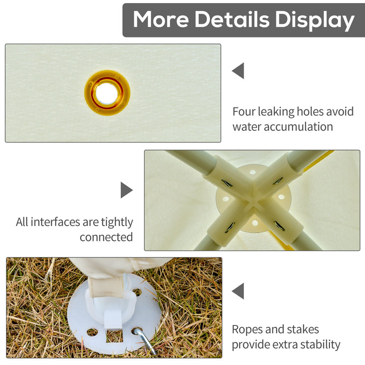 Outsunny 10x10ft Gazebo Tent Pop Up Canopy Tent Netting Patio Canopy Outdoor Party Activity Sun Shade Garden Sun Shelter w/ Mesh Screen Walls Beige