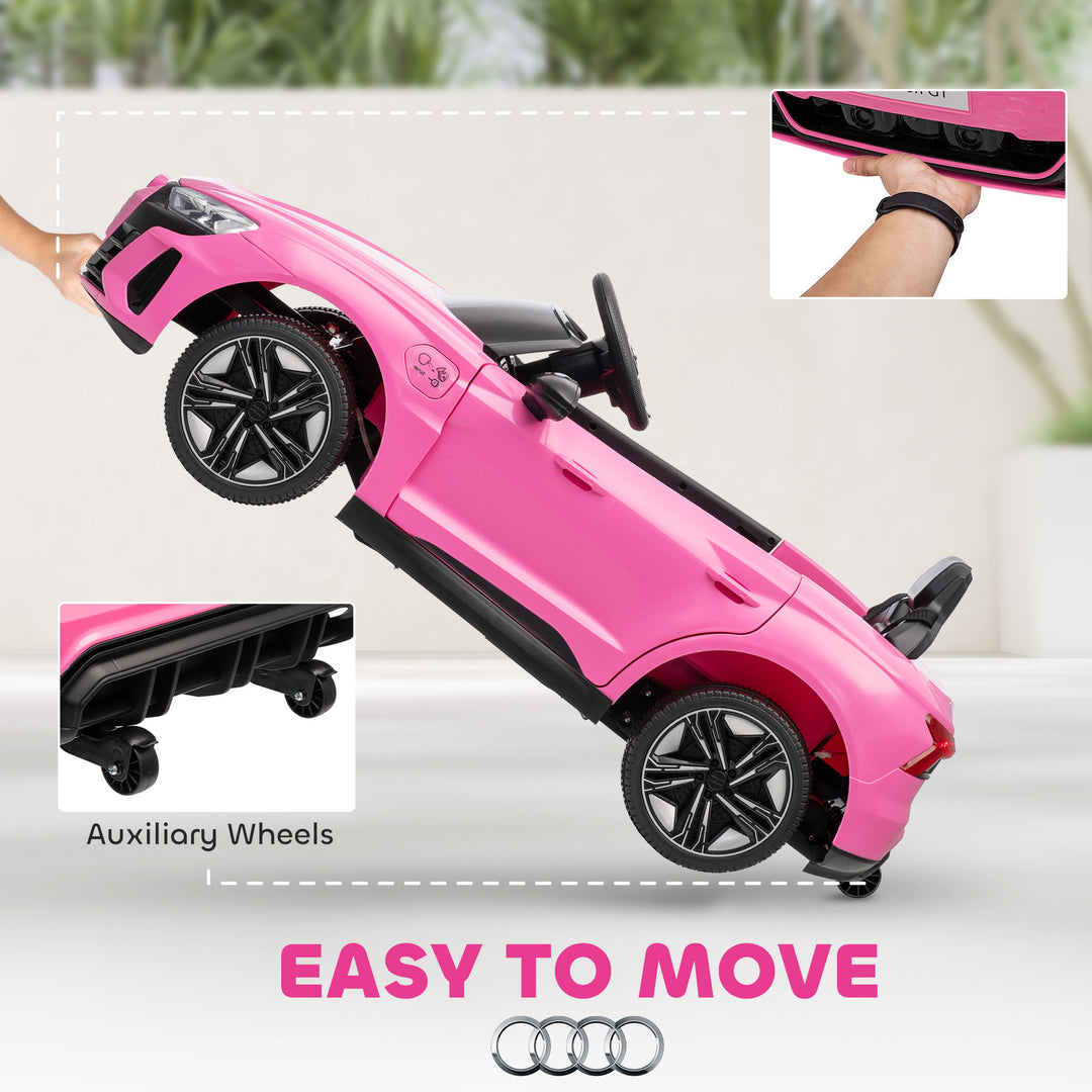 Aosom Ride-On Toy On Car with Remote Control, 12V 3.1 MPH Electric Ride for Kids w/ Suspension System, Horn Honking, Pink