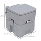 Outsunny Portable Toilet for Adults, Travel Toilet with 2 Detachable Tanks, Camping Toilet for Trips, 5.3 Gallon (20L), Grey