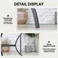 Outsunny Outdoor Dining Table for Four, Patio Table with Parasol Hole, Square Garden Table with Slatted Metal Plate Top, for Backyard, Poolside, Black