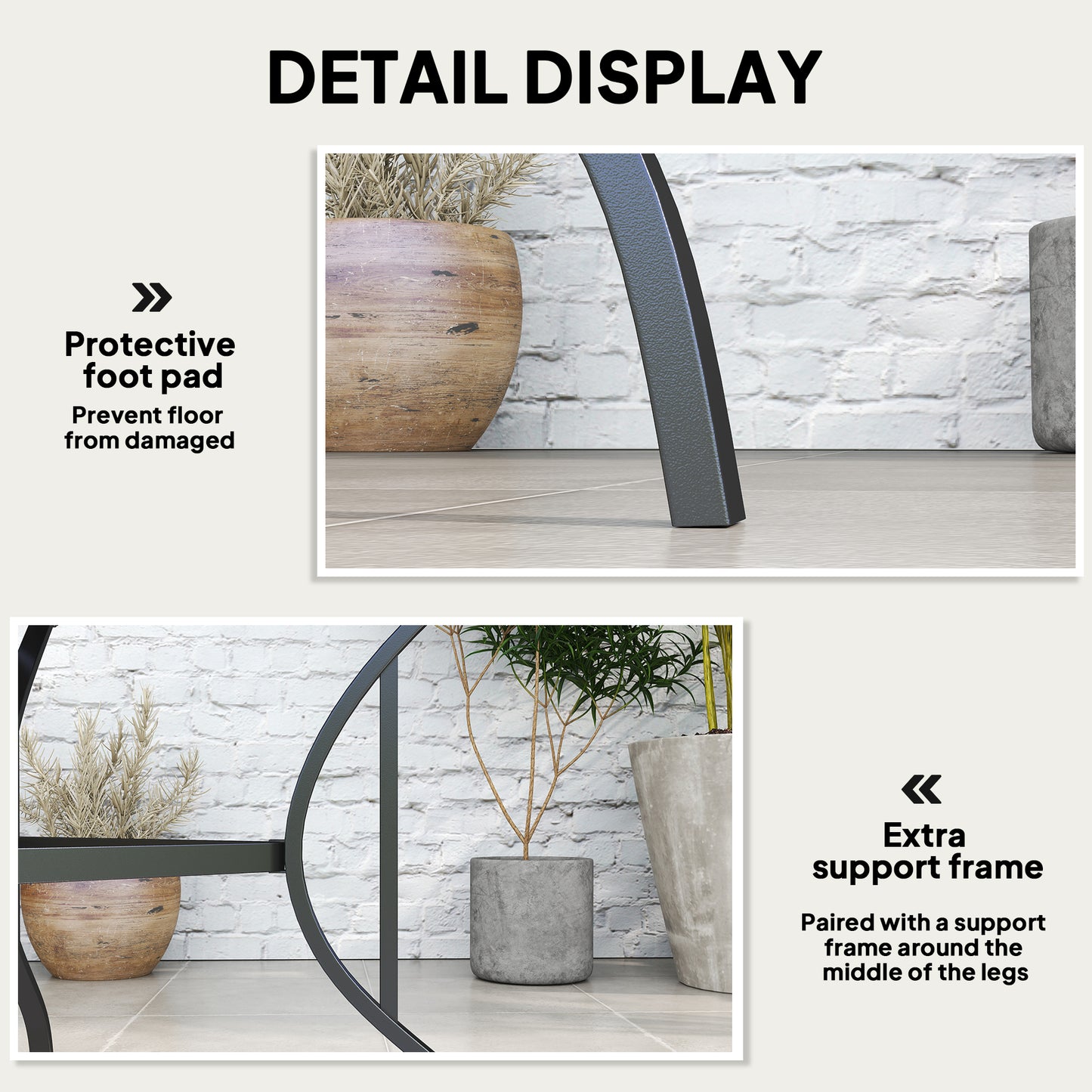 Outsunny Outdoor Dining Table for Four, Patio Table with Parasol Hole, Square Garden Table with Slatted Metal Plate Top, for Backyard, Poolside, Black