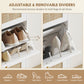 HOMCOM Rattan Shoe Storage Cabinet with 3 Flip Drawers and Adjustable Shelves, Entryway Shoe Cabinet for 18 Pairs, Black