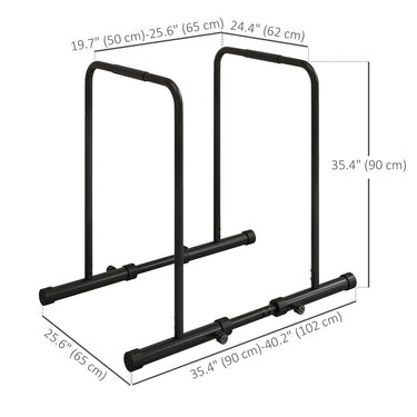 Soozier Adjustable Dip Station, Push Up Bars with 6 Width and 2 Height Levels for Home Gym Fitness Workout