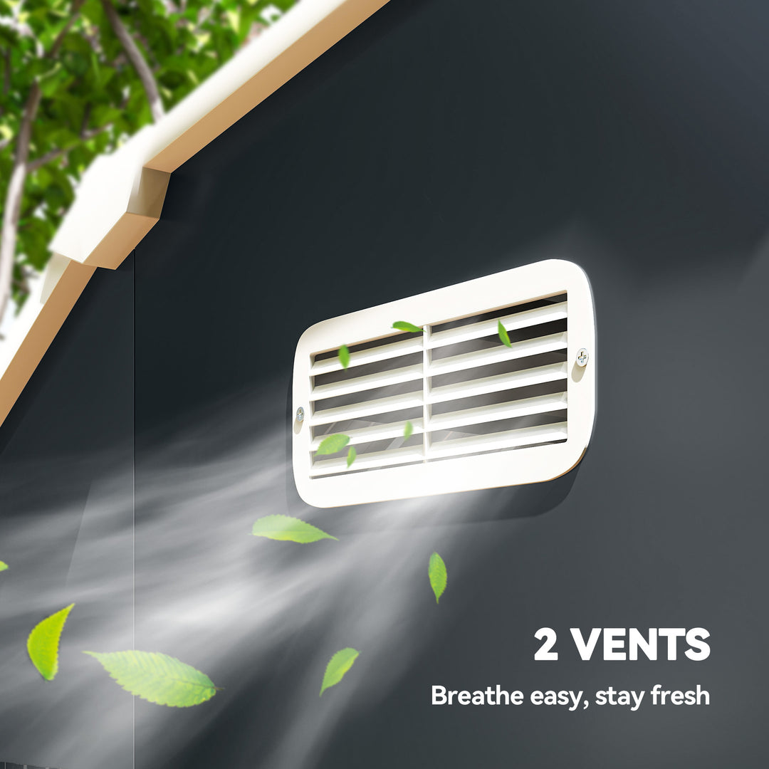 Outsunny 8' x 4' Galvanized Outdoor Storage Shed, Garden Shed with Adjustable Shelves, Double Sliding Doors and Vents