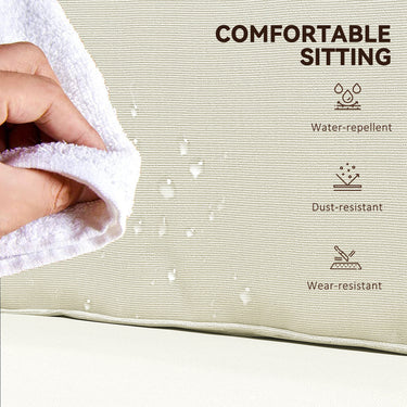 Outsunny Replacement Cushions for Rattan Furniture, 14 Piece Outdoor Seat Cushion Pad for Patio Set, 7 Seat and 7 Back, Cream