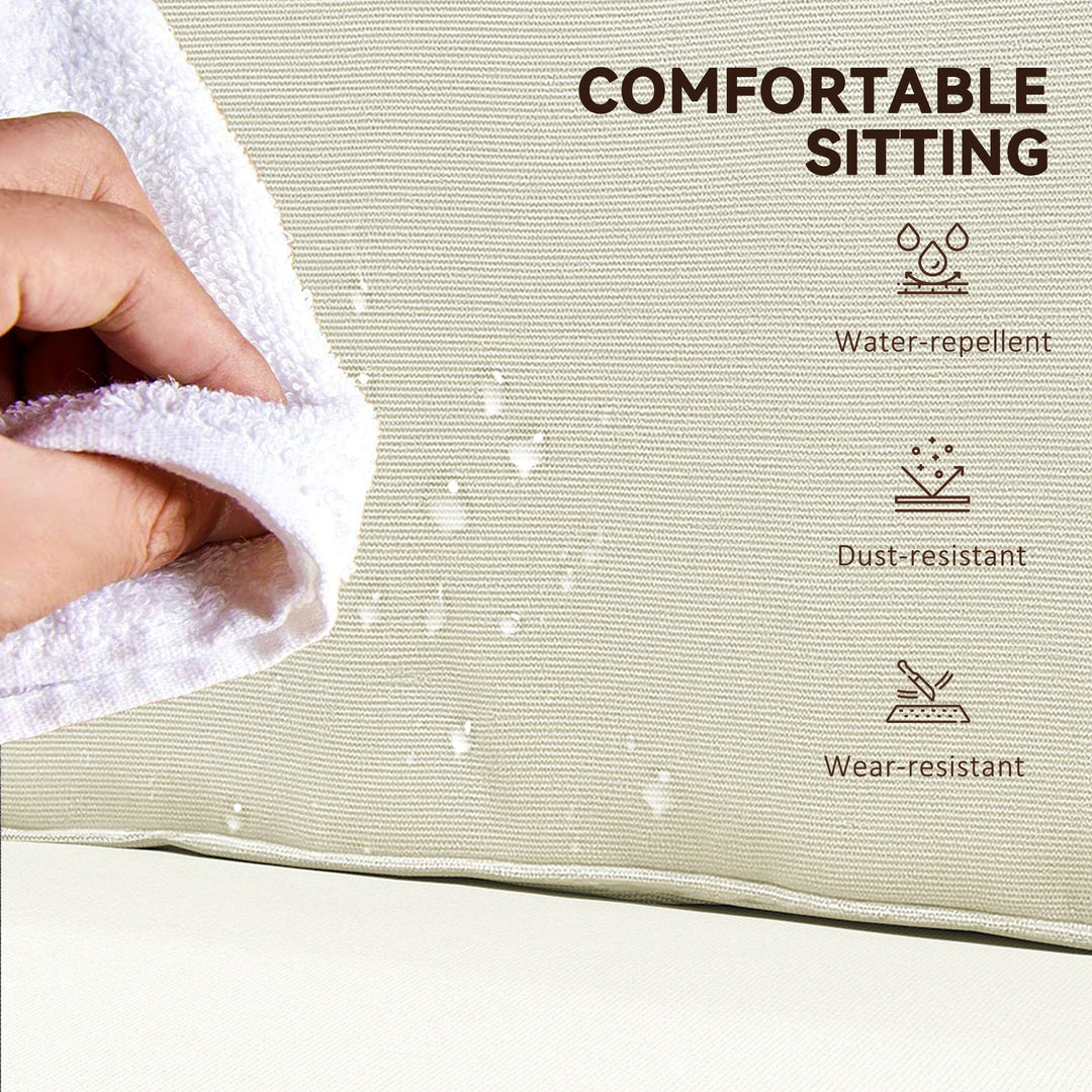 Outsunny Replacement Cushions for Rattan Furniture, 14 Piece Outdoor Seat Cushion Pad for Patio Set, 7 Seat and 7 Back, Cream