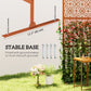 Outsunny Decorative Outdoor Privacy Panel with Stand, Freestanding Metal Outdoor Divider for Garden, Backyard, Deck, Brown