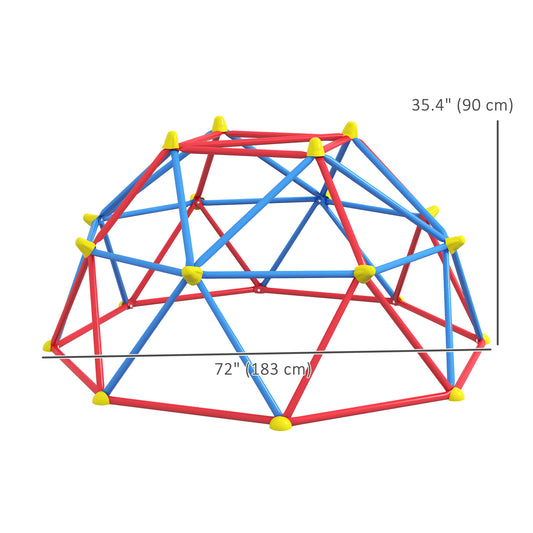 Outsunny 6 FT Climbing Dome Geometric Jungle Gym w/ Rust and UV-Resistant Steel, Up to 396 lbs, for 1-4 Children Aged 3-8 Years