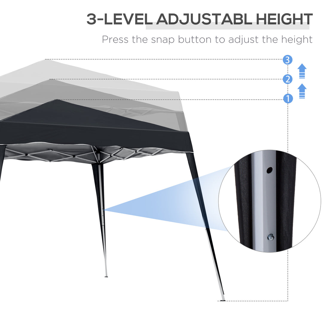 Outsunny 8' x 8' Pop Up Canopy, Outdoor Foldable Tent, Portable Canopy Tent with Carrying Bag for Camping, Party, Picnic, White