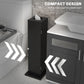 HOMCOM Small Toilet Paper Cabinet, Bathroom Corner Cabinet with Doors and Shelves for Paper Shampoo, Black