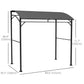 Outsunny 7' x 5' BBQ Grill Gazebo Tent, Garden Grill Canopy with Steel Frame and Hooks, Outdoor Sun Shade, Beige