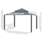Outsunny 10' x 12' Double Roof Patio Gazebo Canopy, Outdoor Gazebo Shelter with Netting & Curtains, for Garden, Lawn and Deck