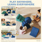 Qaba 7-Piece Baby Soft Play Set, Indoor Soft Play Gym Activity Play Set for Crawling, Sliding and Playing, Navy Blue