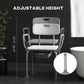 HOMCOM Bath Chair with Back, Adjustable Height Non-slip Shower Stool Bench Tool-Free Assembly Bathroom Aids, White