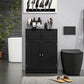 kleankin Bathroom Cabinet, Bathroom Storage Cabinet with 2 Drawers, Adjustable Shelf for Living Room, Entryway, White