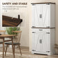HOMCOM 71" Tall Kitchen Cabinet, Farmhouse Pantry Cabinet with Barn Doors, Drawer and Adjustable Shelves, White