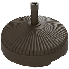 Outsunny Round Patio Umbrella Base Parasol Holder Outdoor Umbrella Stand, Filled Up to 62lbs with Stand or 51lbs with Water for Garden, Poolside, Brown