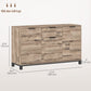 HOMCOM 47" Buffet Cabinet, Industrial Sideboard with 3 Doors, Drawer, 2 Adjustable Shelves for Living Room, Brown Wood Grain