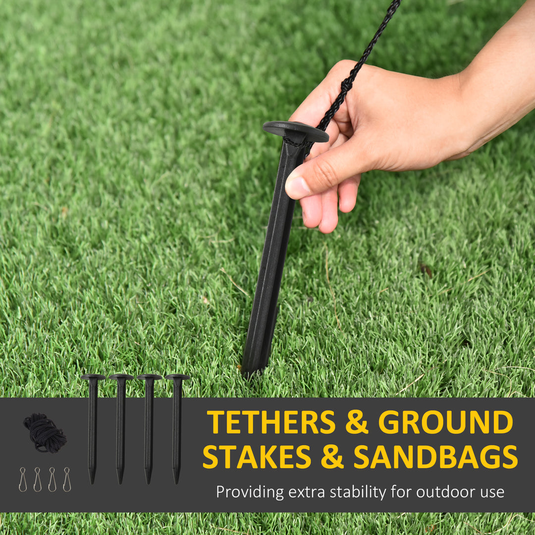 HOMCOM 4ft Halloween Inflatable Ghosts with Tombstone and Pumpkin, LED Lighted for Home Indoor Outdoor Garden Lawn Decoration Party Prop