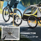 Aosom 2 Seat Bike Trailer for Kids 2-in-1 Double Baby Jogging Stroller with Handbrake, Rubber Wheels, 5 Point Harness, Waterproof Cover, Storage Bag, Reflectors, Yellow