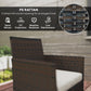Outsunny Wicker Bistro Set, 3 Piece Patio Furniture Set with 2-Tier Glass Top Table, Cushions for Balcony, Porch, Beige