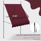 Outsunny 6.5' x 4' Manual Retractable Awning, Non-Screw Freestanding Patio Awning, UV Resistant, for Window or Door, Wine Red