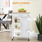 HOMCOM Kitchen Island, Compact Kitchen Cart on Wheels with Open Shelf & Storage Drawer for Dining Room, Kitchen, Black
