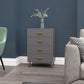 HOMCOM 3 Drawer Cabinet, Drawer Chest for Bedroom, Chest of Drawers with Aluminium Legs and Gold Handles, Dark Grey