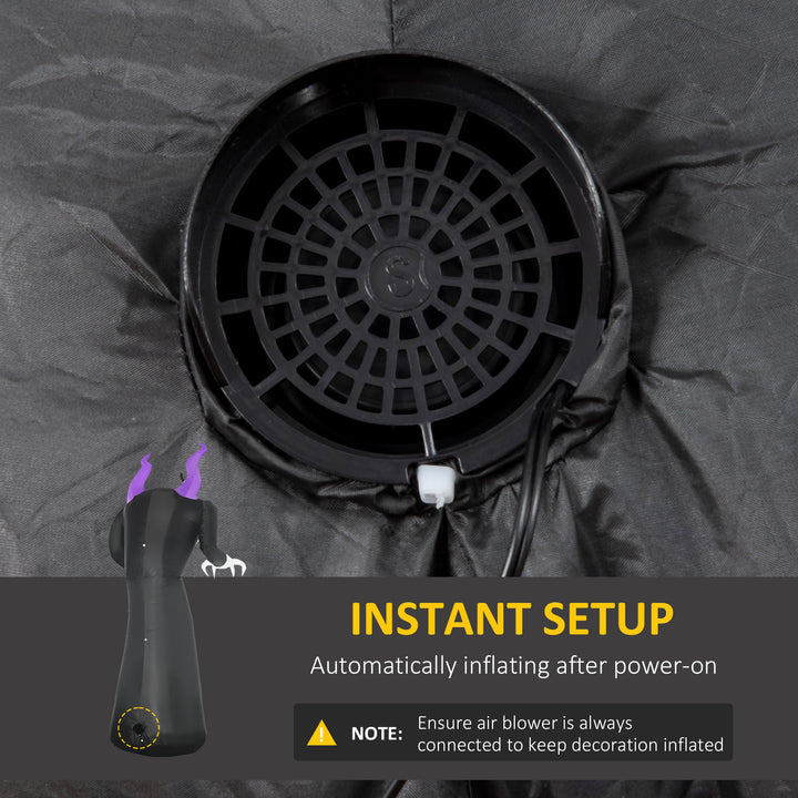 HOMCOM 4ft Halloween Inflatable Ghosts with Tombstone and Pumpkin, LED Lighted for Home Indoor Outdoor Garden Lawn Decoration Party Prop