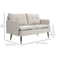HOMCOM 55" Loveseat Sofa for Bedroom, Modern Love Seats Furniture with Button Tufting, Upholstered Small Couch for Living Room, Small Space, Grey