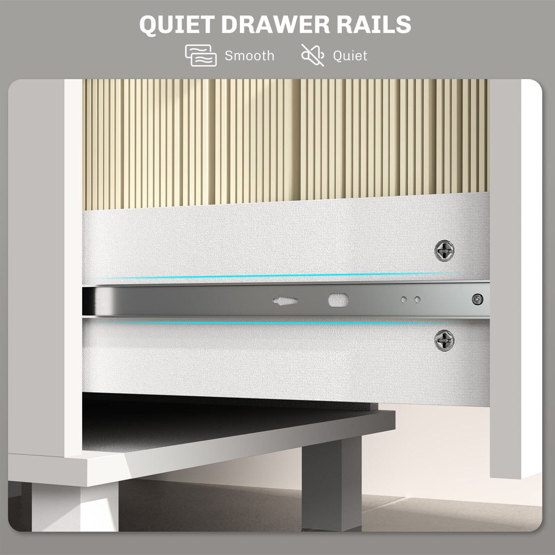 HOMCOM 4 Drawer File Cabinet with Lock, Office Filing Cabinet, A4 Letter Size, Hanging File Folders, White