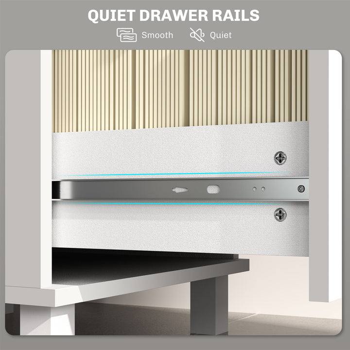 HOMCOM 4 Drawer File Cabinet with Lock, Office Filing Cabinet, A4 Letter Size, Hanging File Folders, White