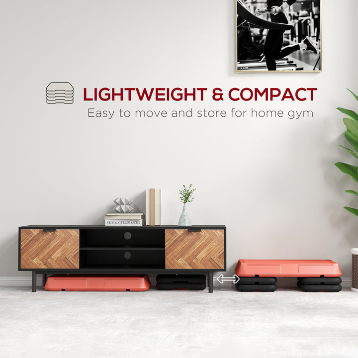 Soozier Adjustable Aerobic Stepper, 3-Level with Risers 4", 6", 8" Exercise Step Platform for Home Gym Fitness Workout, 330lbs Weight Capacity, Grey