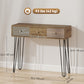 HOMCOM Narrow Console Table with Drawers, 35" Entryway Table with Hairpin Legs for Hallway, Foyer, Living Room, Brown