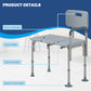 HOMCOM Bath Chair with Back, Adjustable Height Non-slip Shower Stool Bench Tool-Free Assembly Bathroom Aids, White