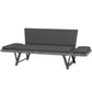 Outsunny Convertible Wicker Loveseat Grey Patio Chaise Lounge