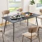 Outsunny Rectangle Patio Dining Table for 6 Person, Metal Steel Slat Outdoor Table, for Lawn, Garden, 59" x 31.5" x 29", Grey