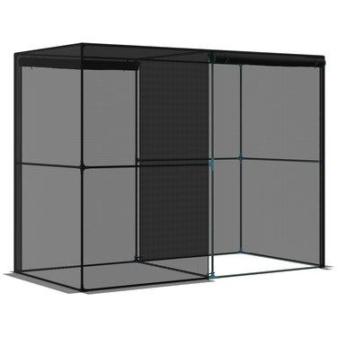 Outsunny 94.5''x47.25''x 72.75'' Heavy Duty Outdoor Greenhouse W/ Frame Garden Planting Warm House With Roll-Up Zipper Doors for Seedlings, Herbs, or Flowers , Black