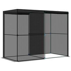 Outsunny 94.5''x47.25''x 72.75'' Heavy Duty Outdoor Greenhouse W/ Frame Garden Planting Warm House With Roll-Up Zipper Doors for Seedlings, Herbs, or Flowers , Black