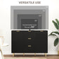 HOMCOM Modern Kitchen Storage Cabinet, Sideboard Buffet Cabinet w/ 3 Drawers and Adjustable Shelves for Kitchen Hallway, Black