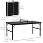 Soozier Mini Folding Table Tennis Table with Aluminium Frame, Portable Outdoor Ping Pong Table with Net for Indoor Outdoor Garden Camping, Black
