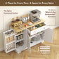 HOMCOM Modern Sideboard Cabinet, 41" Kitchen Buffet Cabinet with Drawer, Adjustable Shelf, 3 Doors for Dining Room, White