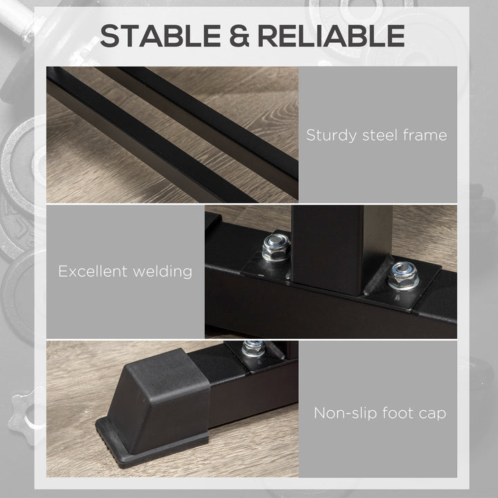 Soozier Flat Weight Bench with Dumbbell Rack, Padded Seat and Anti-slip Foot Pads for Home Gym Workout